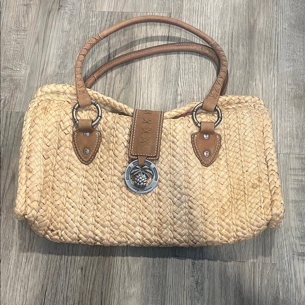 Tommy Bahama Tan Woven Shoulder Bag